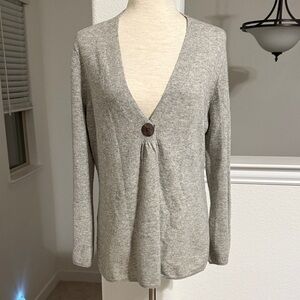 Cashmere Blend Gray Buttoned Cardigan Sweater